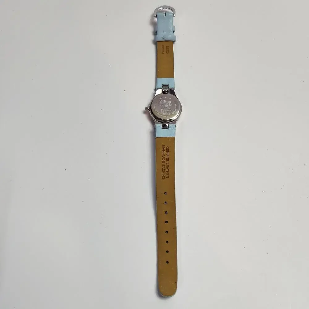 Disney Tinker Bell Watch Blue Strap Silver Tone Case